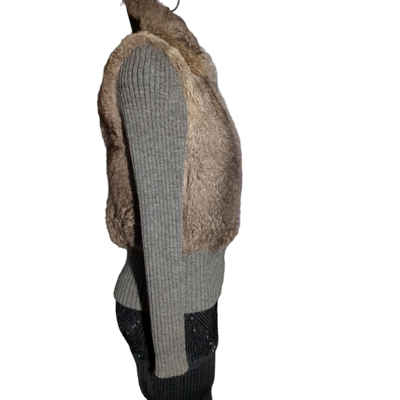 VINTAGE Luxury Real Faux Fur & Knit Jacket Size M. - Picture 12 of 16